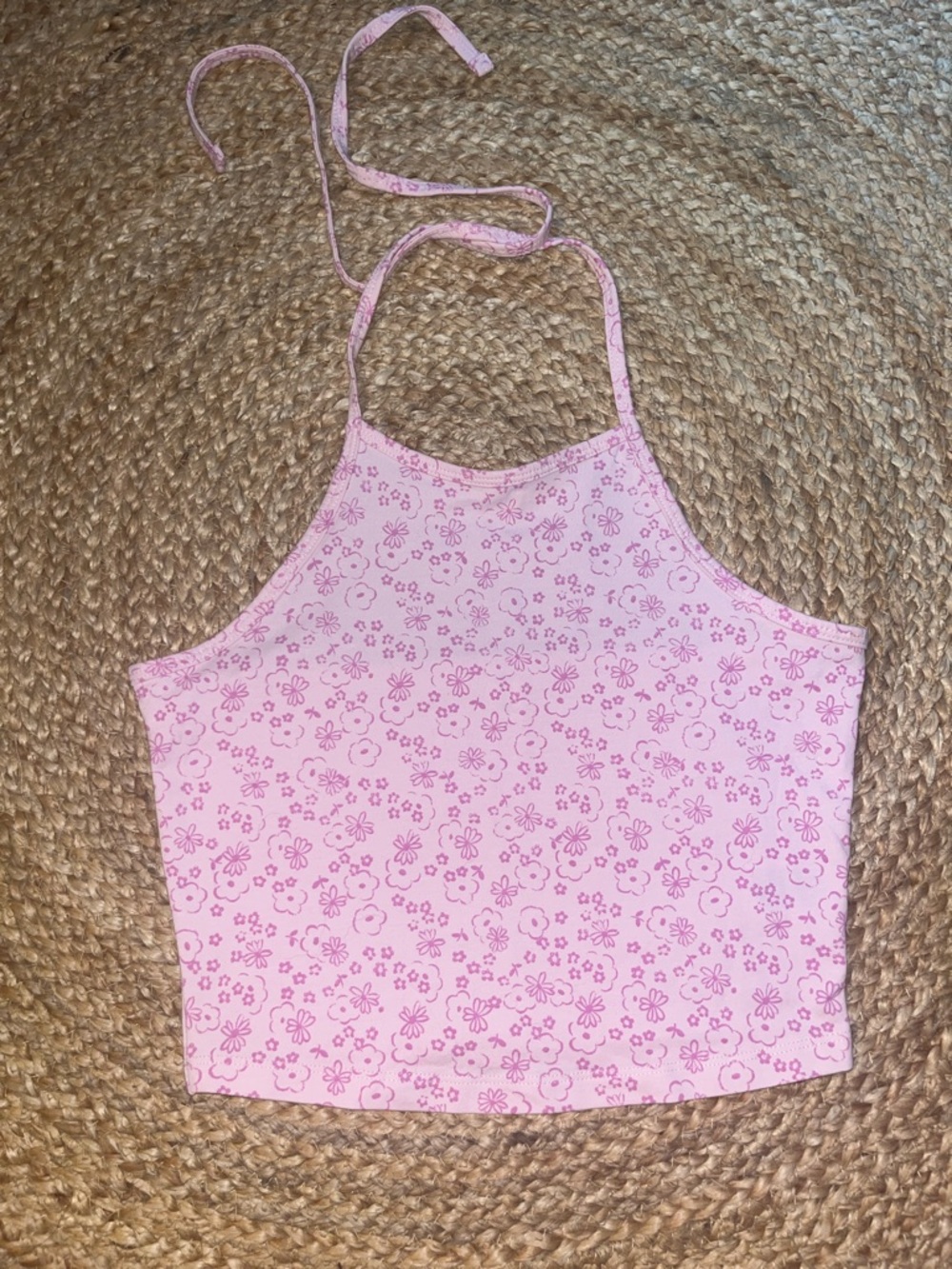 BP Nordstrom Pink Floral Halter Crop Top
